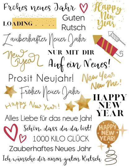 Kerzentattoo-Set-Set Silvester-Grün