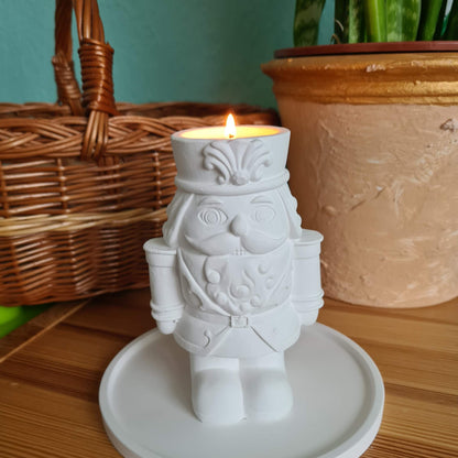 Teelichthalter Nussknacker 13 cm hoch | Bergmann mit Teelichteinsatz | Kerzenhalter Raysin | Kerzenständer | Taufkerze | Weihnachtliche