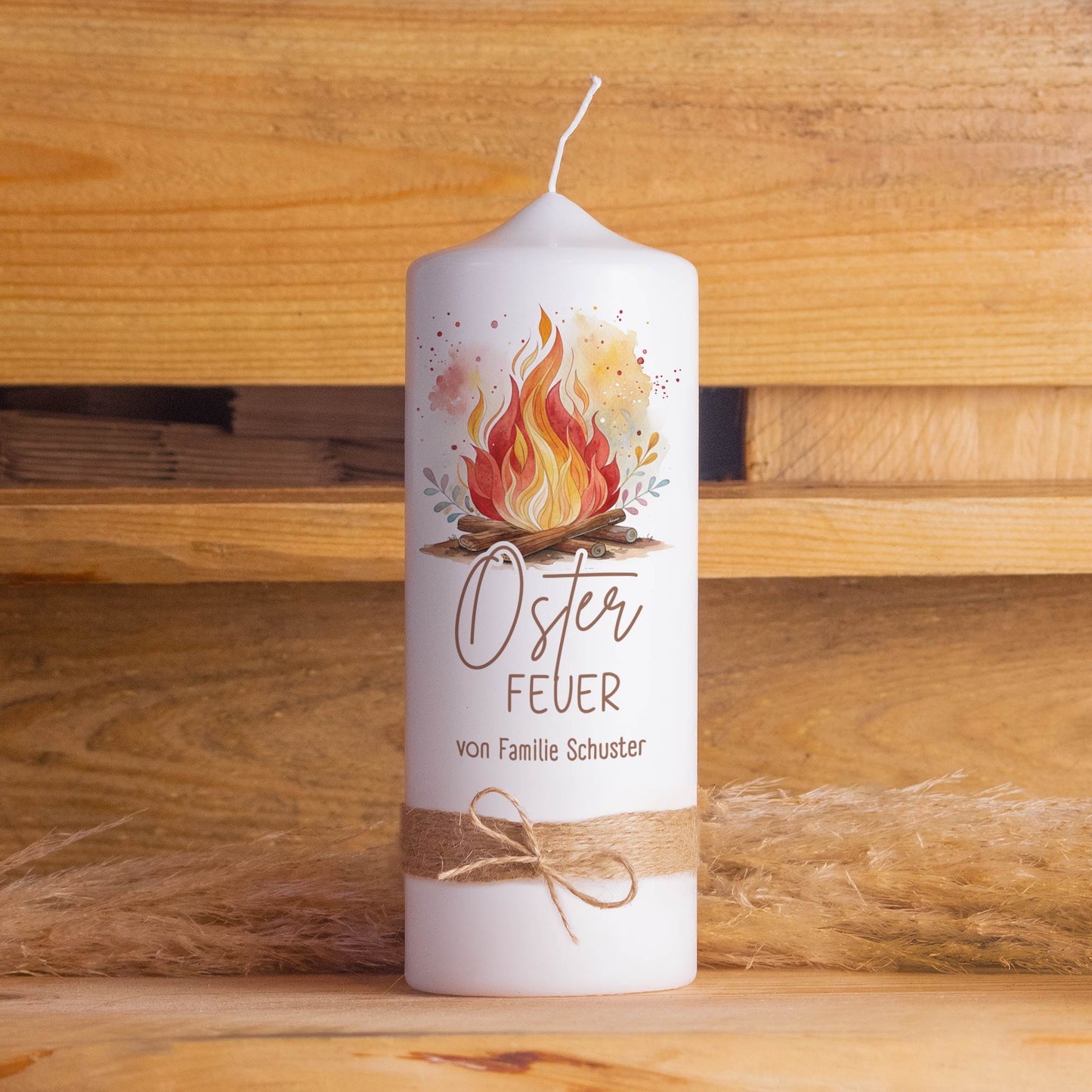Osterkerze „Osterfeuer“ personalisiert – Kerze mit Name oder ohne Personalisierung