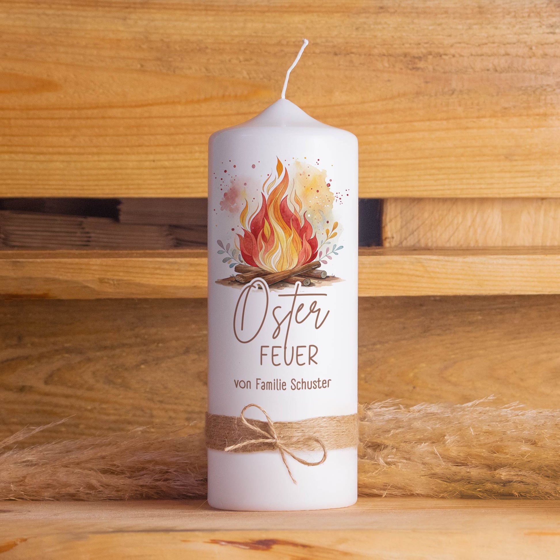 Osterkerze „Osterfeuer“ personalisiert – Kerze mit Name oder ohne Personalisierung