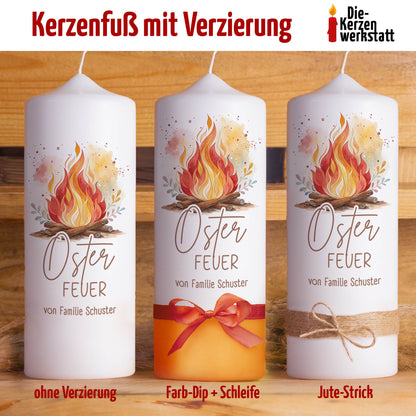 Osterkerze „Osterfeuer“ personalisiert – Kerze mit Name oder ohne Personalisierung