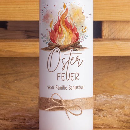 Personalisierte Osterkerze Osterfeuer