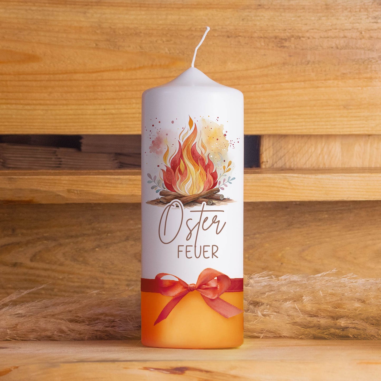 Osterkerze „Osterfeuer“ personalisiert – Kerze mit Name oder ohne Personalisierung