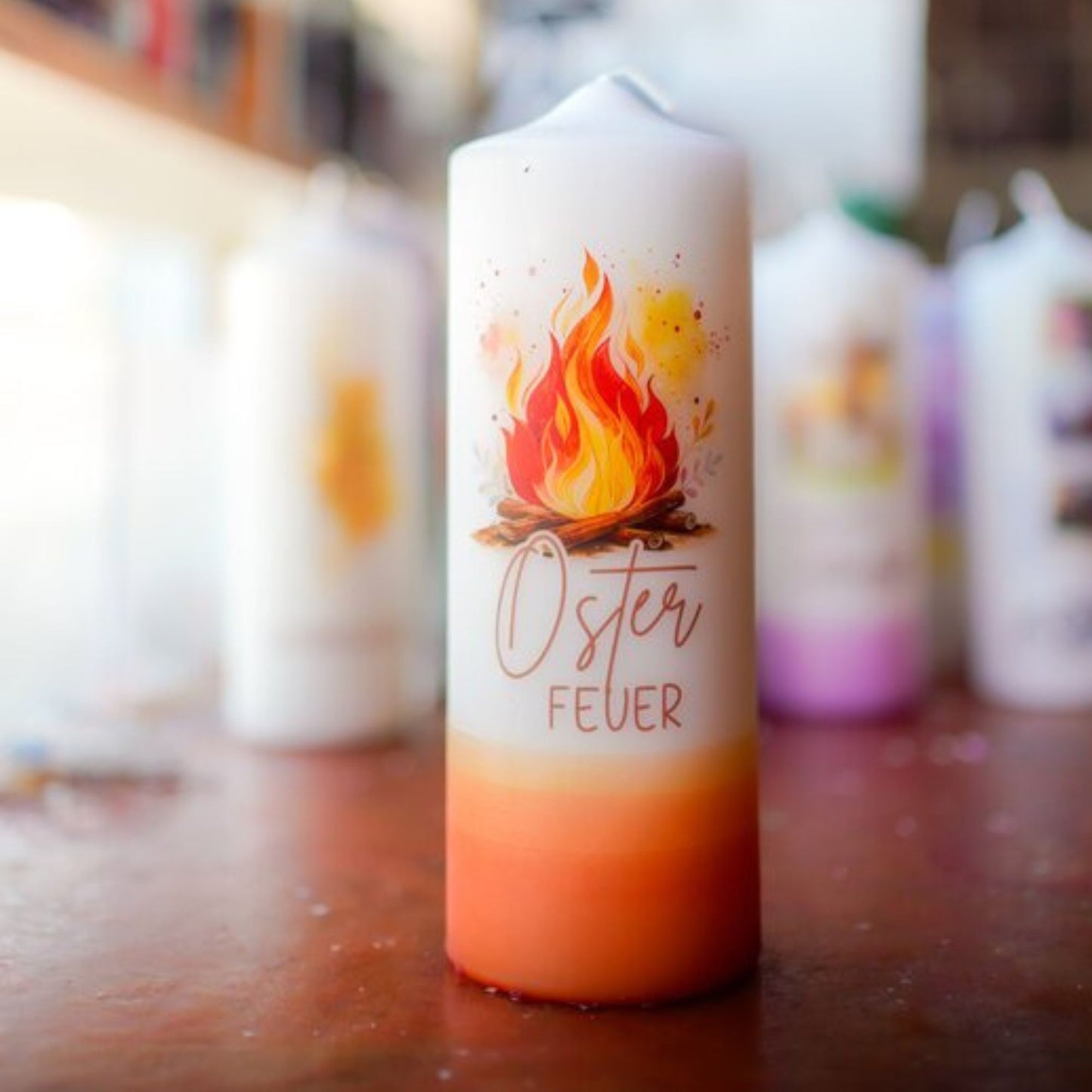 Osterkerze „Osterfeuer“ personalisiert – Kerze mit Name oder ohne Personalisierung
