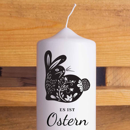 Osterkerze Monochrom | 20 cm | Geschenkidee | Ostern Hase | Frohe Ostern | Kaninchen