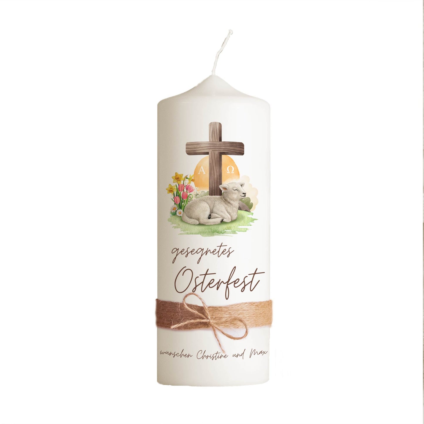 Osterkerze „Osterlamm“ personalisiert | Kerze mit Name oder ohne Personalisierung