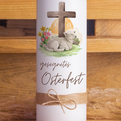 Osterkerze „Osterlamm“ personalisiert | Kerze mit Name oder ohne Personalisierung