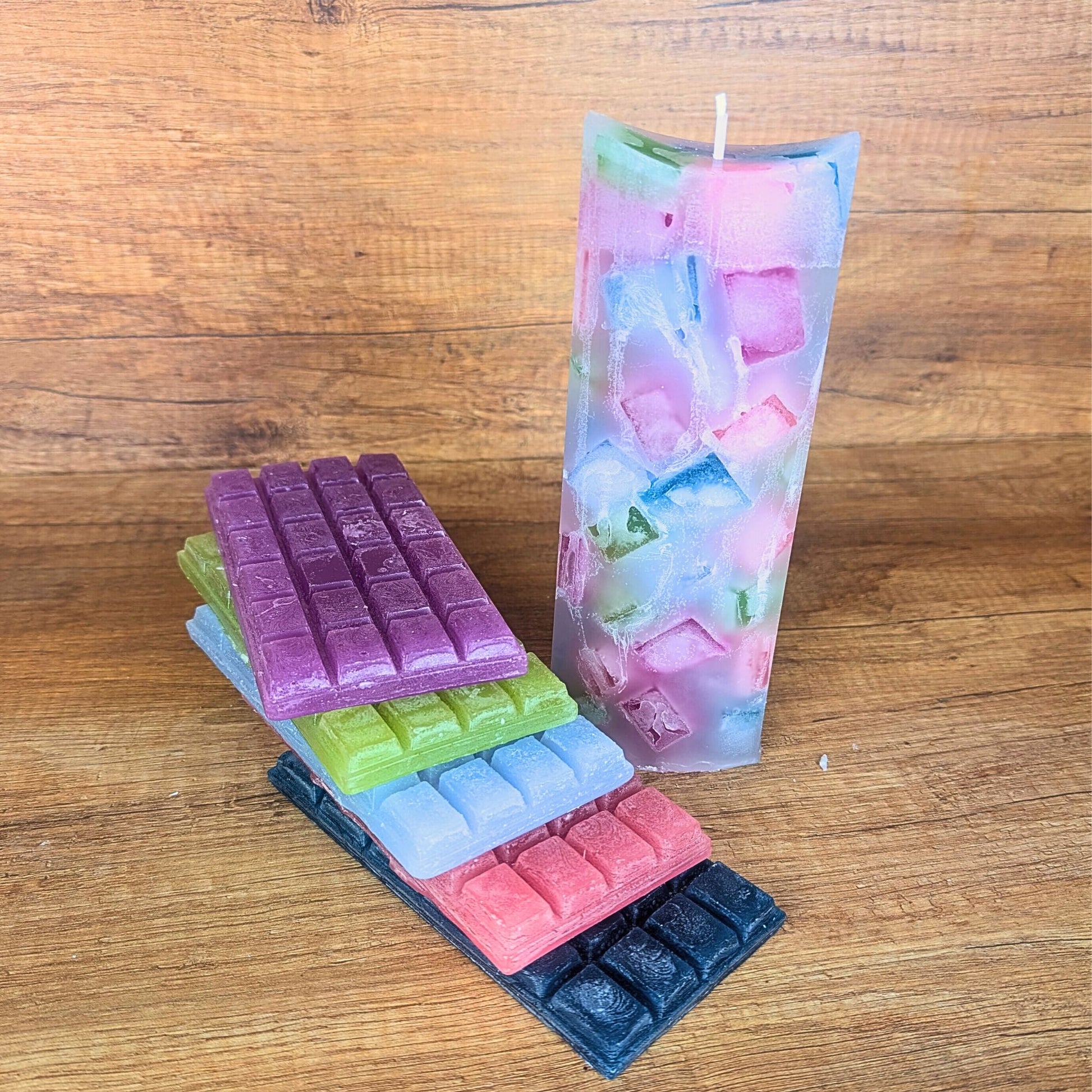 Wachswürfel für Kerzen Gießen | 500 g | Kreative Kerzenherstellung | Handgefertig aus Paraffin |  Bunte Wachs-Cracker für Einzigartige Effekte | Bastelabend