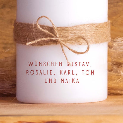 Personalisierte Weihnachtskerze Advents-Kranz | Adventskerzen | 20 cm hoch | 7 cm Durchmesser | Weihnachten Kerzen | Advent