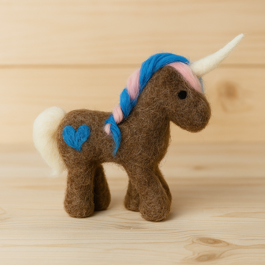 Bastelset Einhorn & Pferd filzen | DIY Filzset mit Wolle & Anleitung | Kreatives Geschenk für Kinder & Erwachsenee