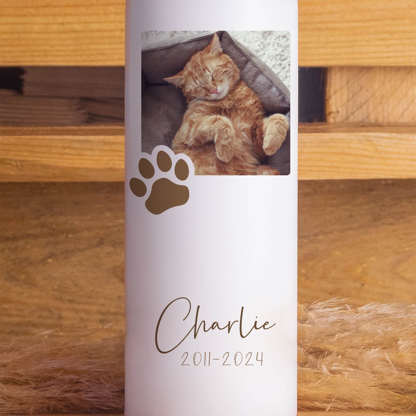 Haustierkerze Pfote mit Foto | 15 - 30 cm Höhe | Personalisierte Kerze | Gedenkkerze | Trauerkerze | Kerze als Andenken an Haustier