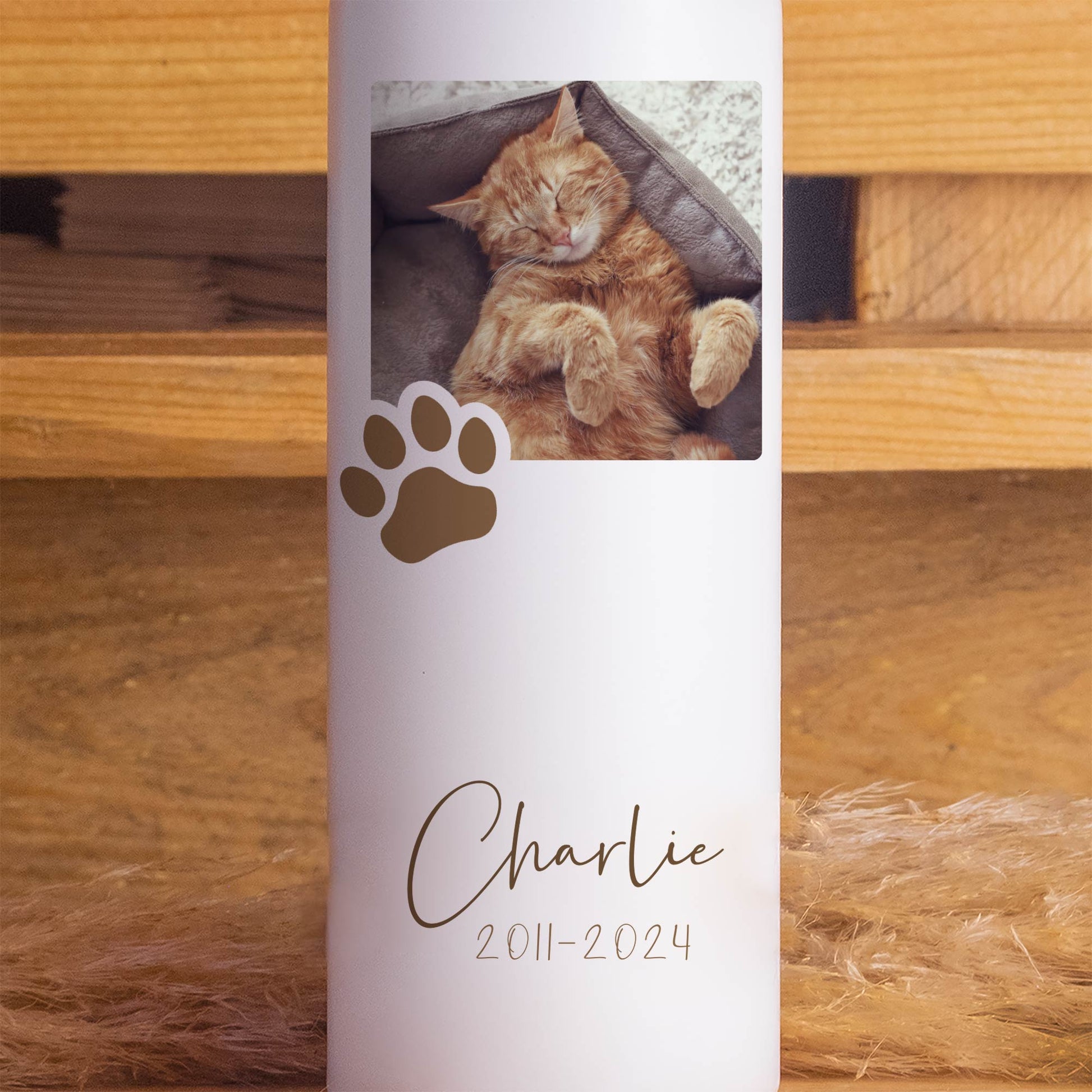 Haustierkerze Pfote mit Foto | 15 - 30 cm Höhe | Personalisierte Kerze | Gedenkkerze | Trauerkerze | Kerze als Andenken an Haustier