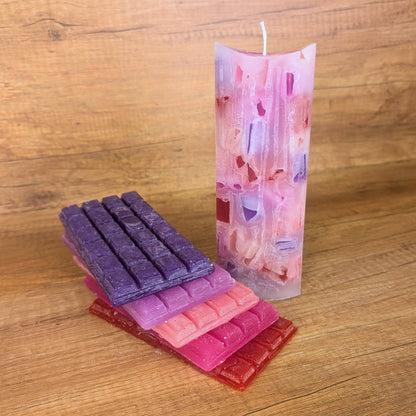 Wachswürfel für Kerzen Gießen | 500 g | Kreative Kerzenherstellung | Handgefertig aus Paraffin |  Bunte Wachs-Cracker für Einzigartige Effekte | Bastelabend