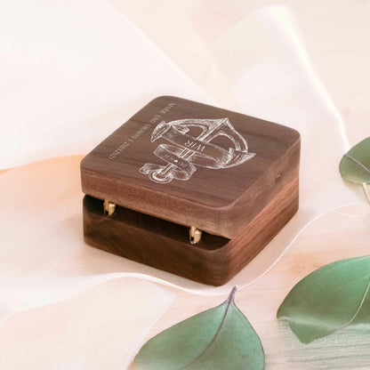 Ringbox Anker | Ringschatulle Hochzeit | Personalisierte Ringkiste | Mr &amp; Ms l Standesamt | Aufbewahrung l Trauung l Verlobung