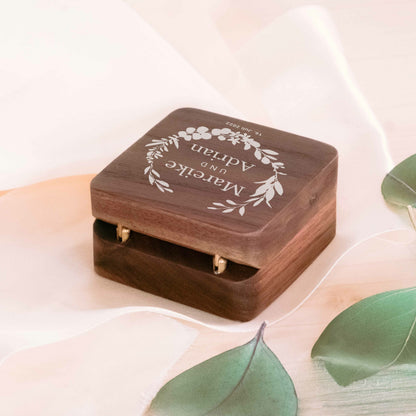 Ringbox Eukalyptus | Ringschatulle Hochzeit | Personalisierte Ringkiste | Mr &amp; Ms l Standesamt | Aufbewahrung l Trauung l Verlobung