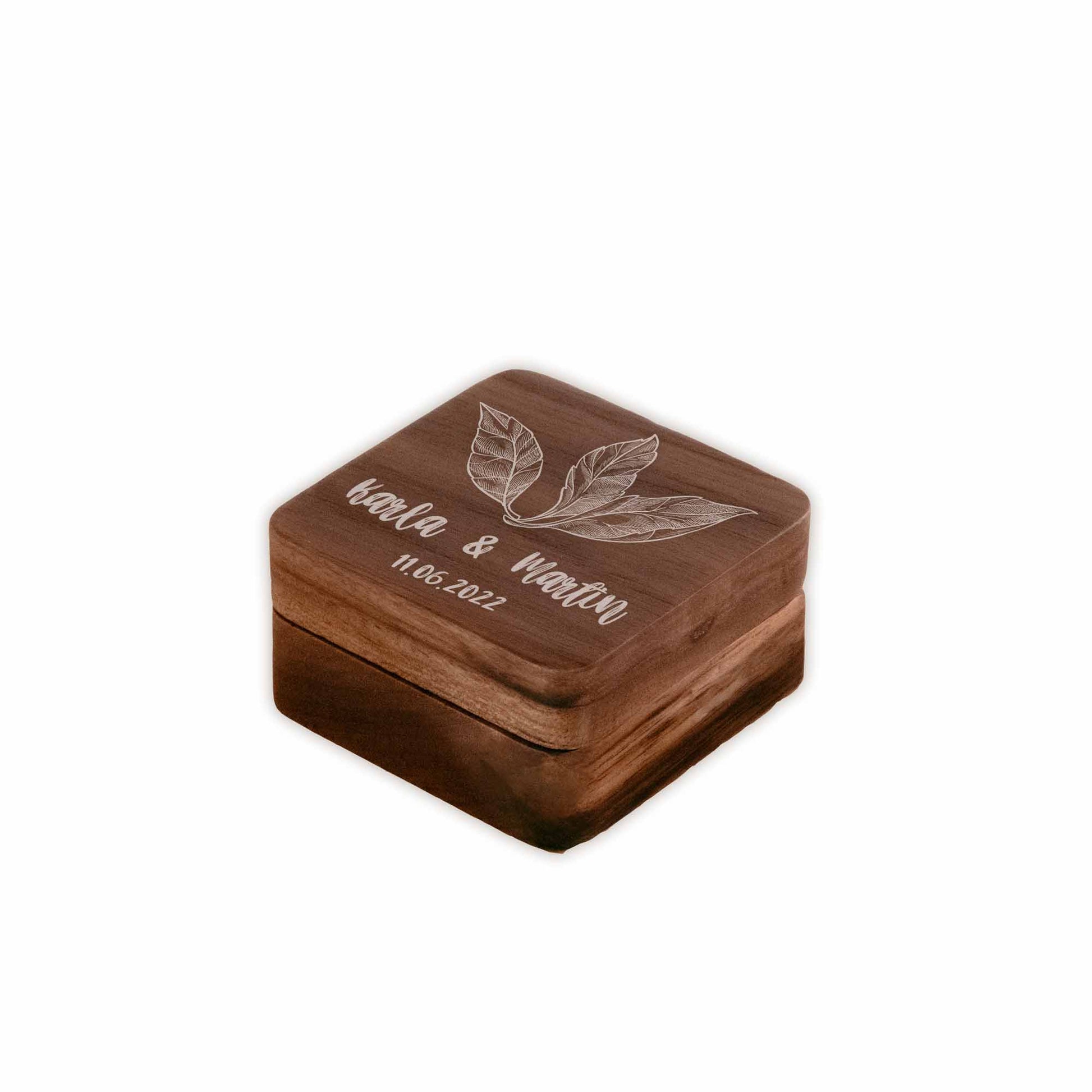 Ringbox Blätter | Ringschatulle Hochzeit | Personalisierte Ringkiste | Mr & Ms l Standesamt | Aufbewahrung l Trauung l Verlobung