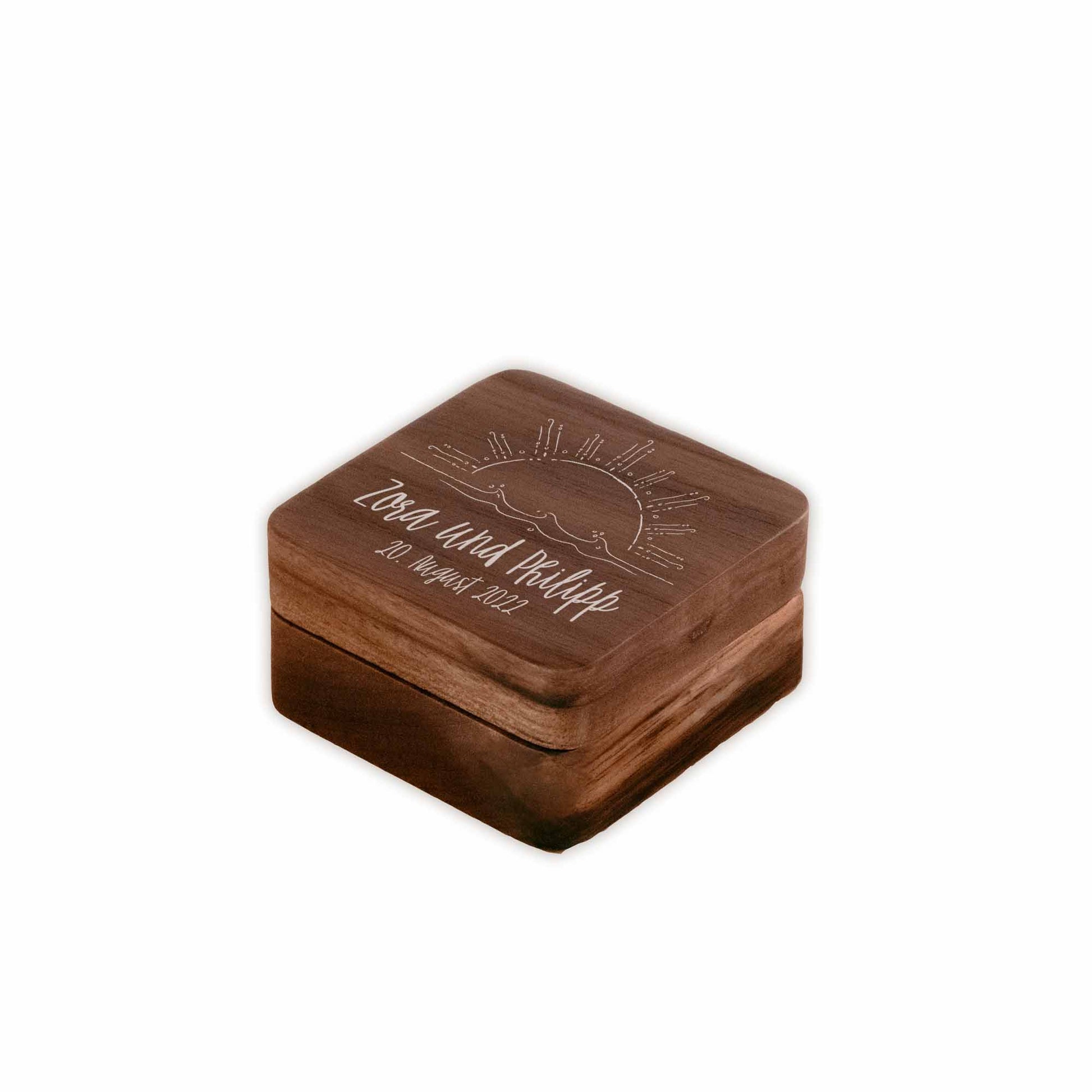 Ringbox Sonne | Ringschatulle Hochzeit | Personalisierte Ringkiste | Mr & Ms l Standesamt | Aufbewahrung l Trauung l Verlobung