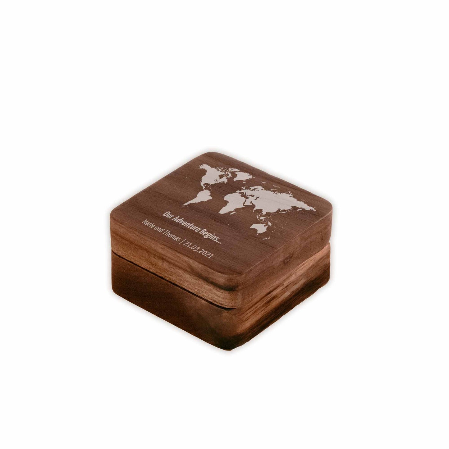 Ringbox Weltkarte | Ringschatulle Hochzeit | Personalisierte Ringkiste | Mr & Ms l Standesamt | Aufbewahrung l Trauung l Verlobung