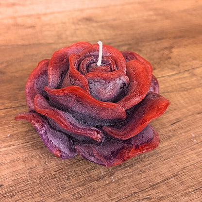 Handgemachte Rosenkerze |  Dekokerze in Rosenform | verschiedene Farben | Geschenk und Tischdeko