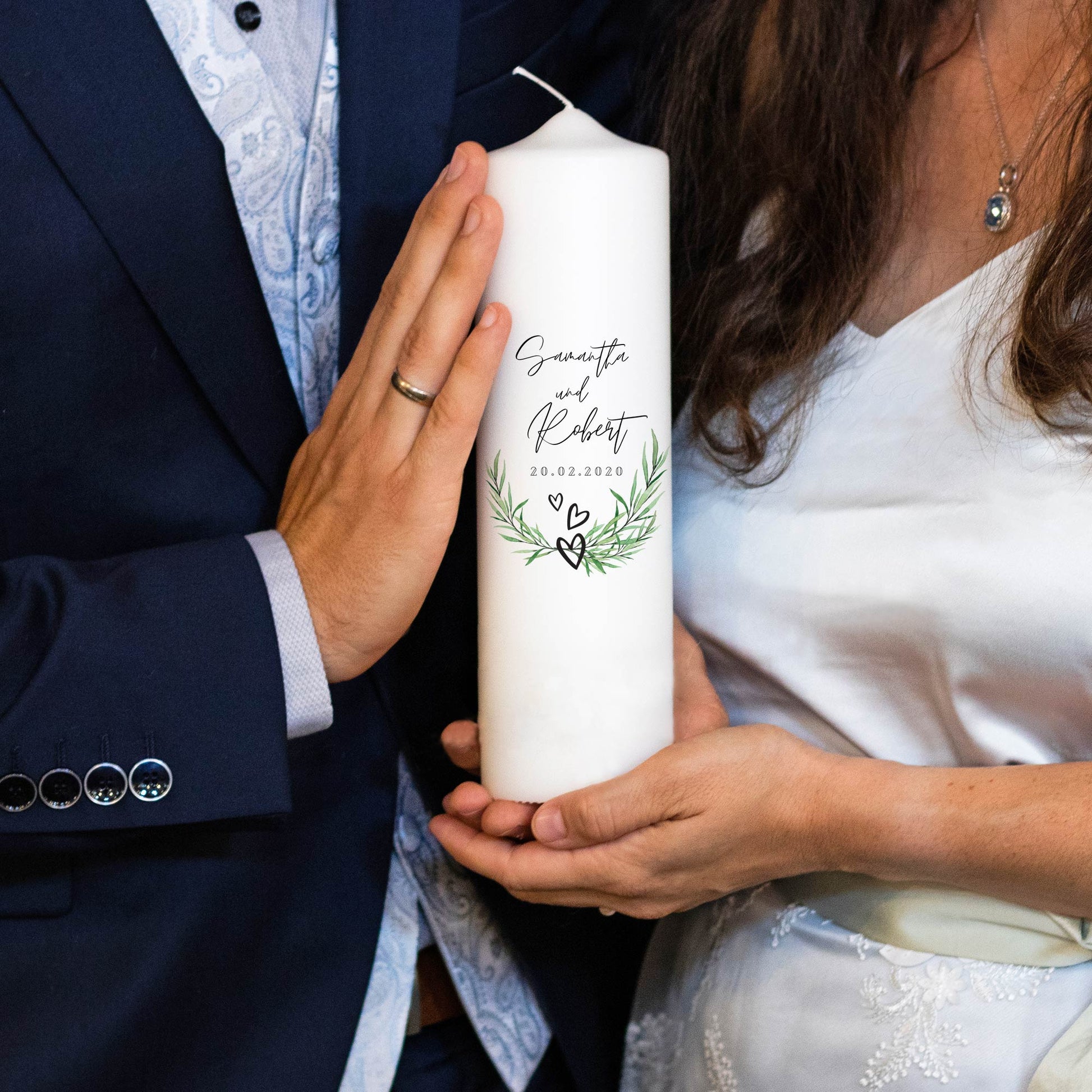 Hochzeitskerze | Schlicht | Personalisiert
