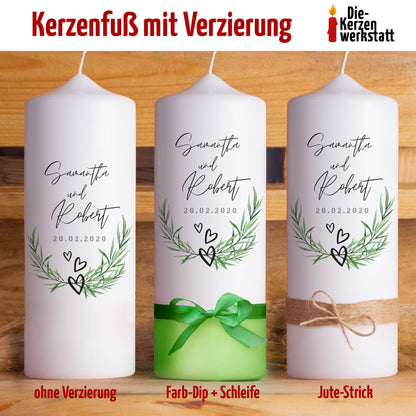 Hochzeitskerze | Schlicht | Personalisiert