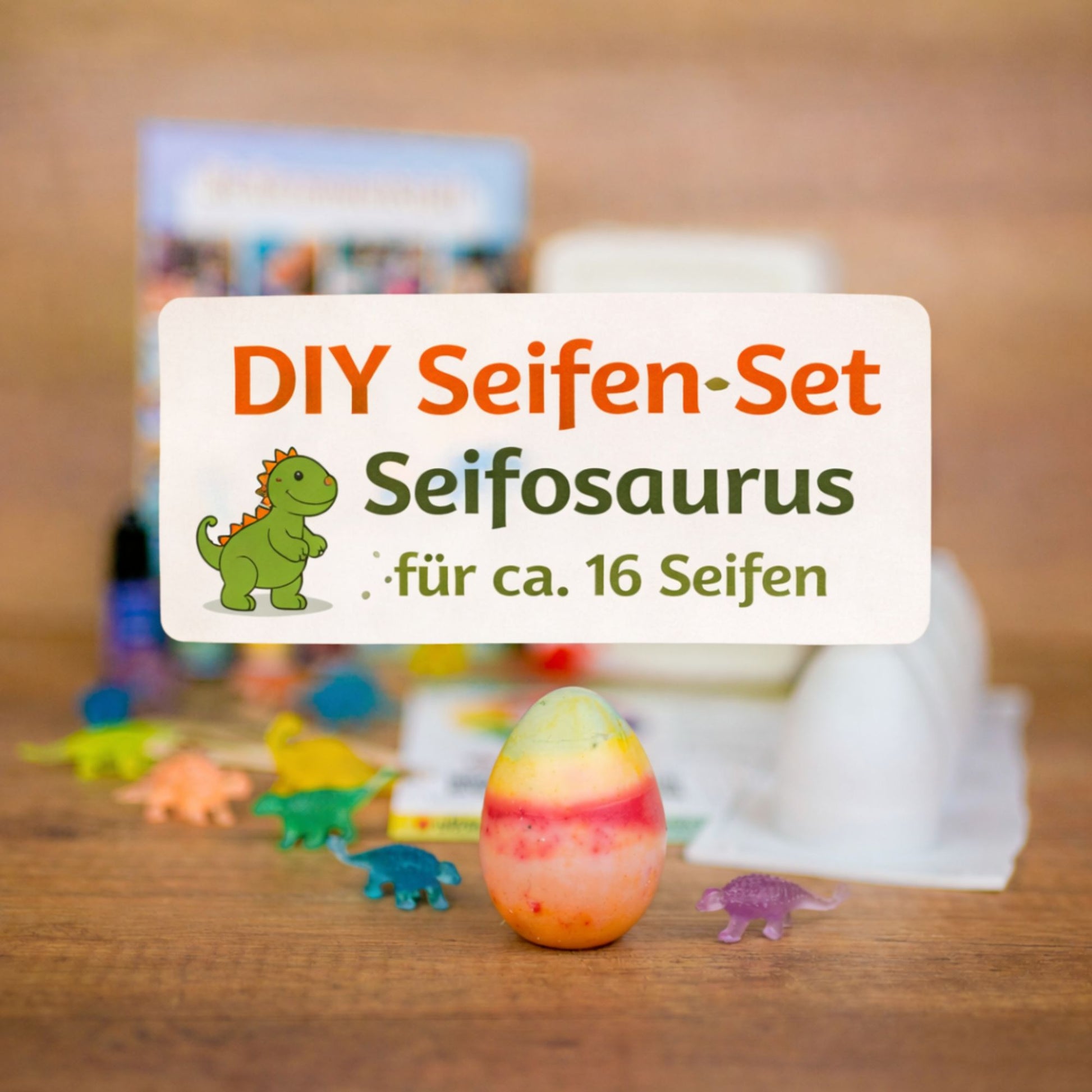 Seifosaurus DIY Seifen Set – Dino Seifen selber machen | 1 kg Ziegenmilchseife | Kreatives Bastelset für Kinder & Kindergeburtstag