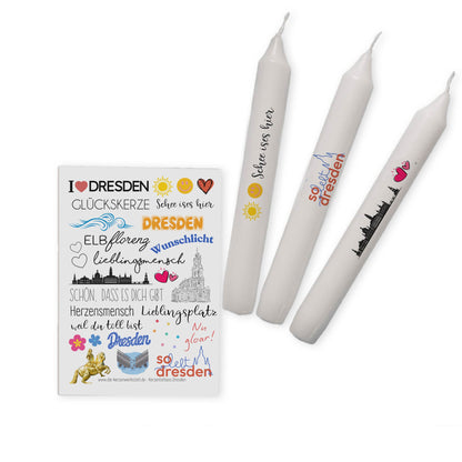 Kerzentattoos Dresden A6 | Kerzenfolie | Bastelset für Kerzen Thema Liebe | Geschenk | Basteln | Kerzensticker