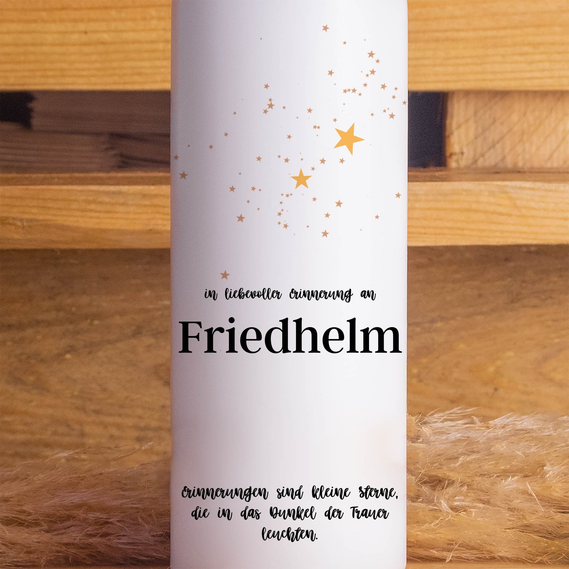 Trauerkerze Sterne | 15 - 30 cm Höhe | Personalisierte Kerze | Gedenkkerze