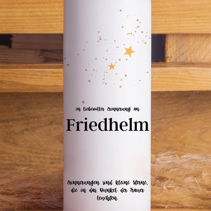 Trauerkerze Sterne | 15 - 30 cm Höhe | Personalisierte Kerze | Gedenkkerze