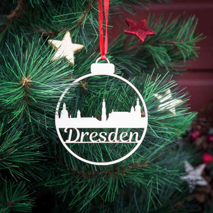 Personalisierte Weihnachtskugel Elbpanorama