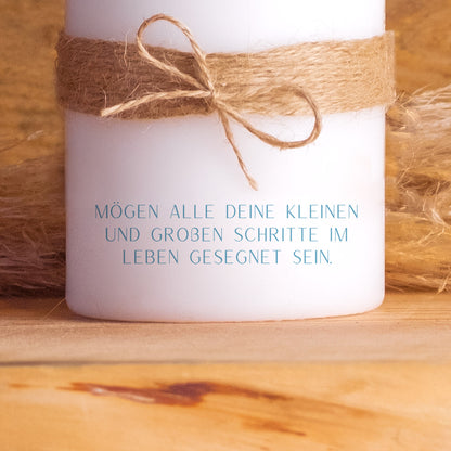 Taufkerzenpaket mit personalisierter Taufkerze, Kerzenuntersetzer, Holzbox,  Patenkerzen, Lichthüllen