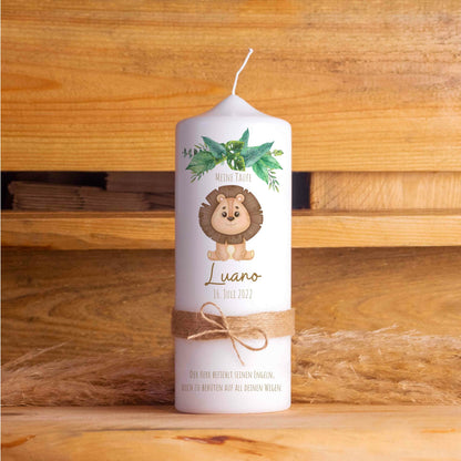 Taufkerze | Löwe | 15-30 cm Höhe | Personalisiert