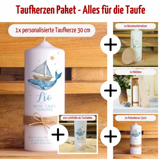 Personalisiertes Taufkerzenpaket Deluxe