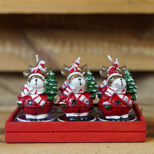 Weihnachtliche Teelichter 6er Set Elche