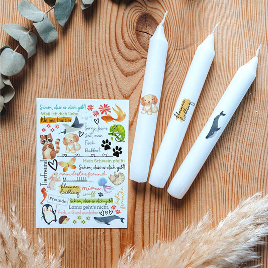 Kerzentattoo-Set-Set Tiere