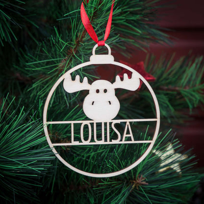Personalisierte Weihnachtskugel Elch