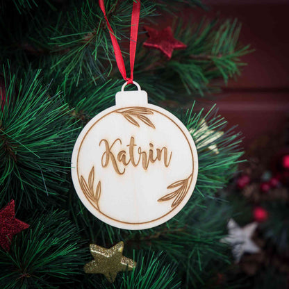 Personalisierte Weihnachtskugel Ranke