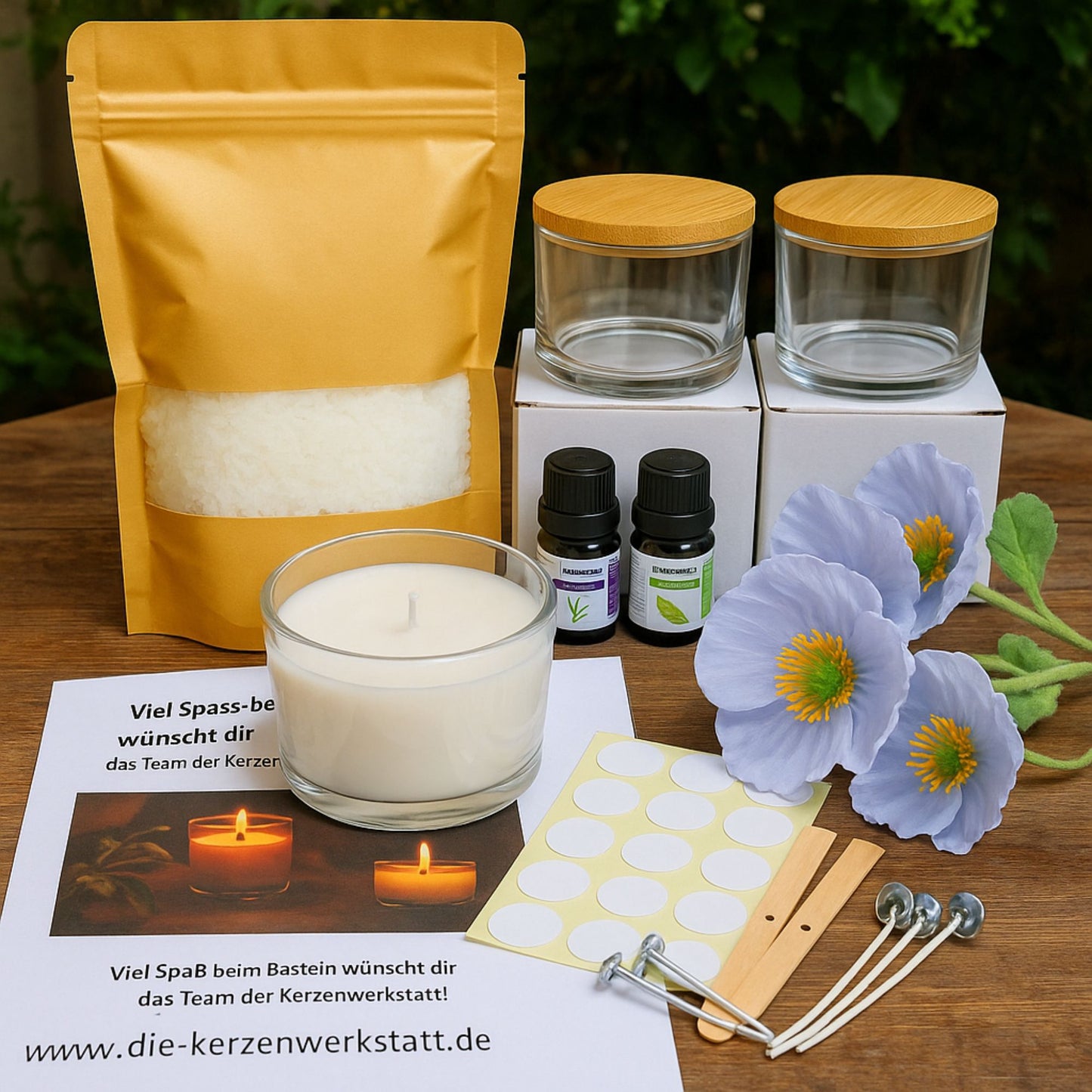 DIY Duftkerzen Set „Yin & Yang“ | Kerzen im Glas selber machen | Ausgleichende Düfte: Lavendel & Citronella | inkl. Gläser, Sojawachs & Anleitung