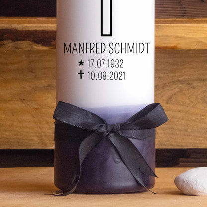 Trauerkerze Klassisch | 15 - 30 cm Höhe | Personalisierte Kerze | Gedenkkerze