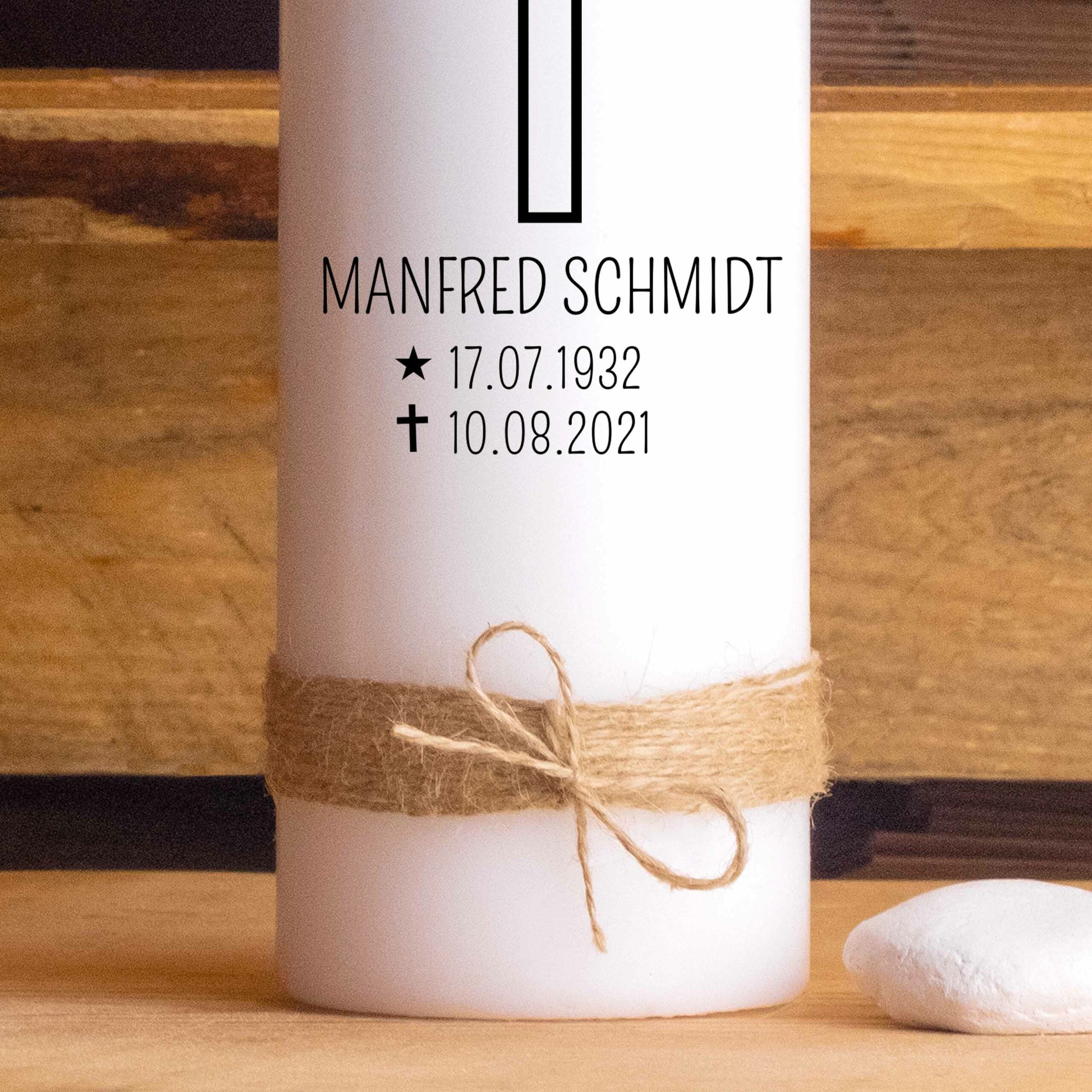 Trauerkerze Klassisch | 15 - 30 cm Höhe | Personalisierte Kerze | Gedenkkerze
