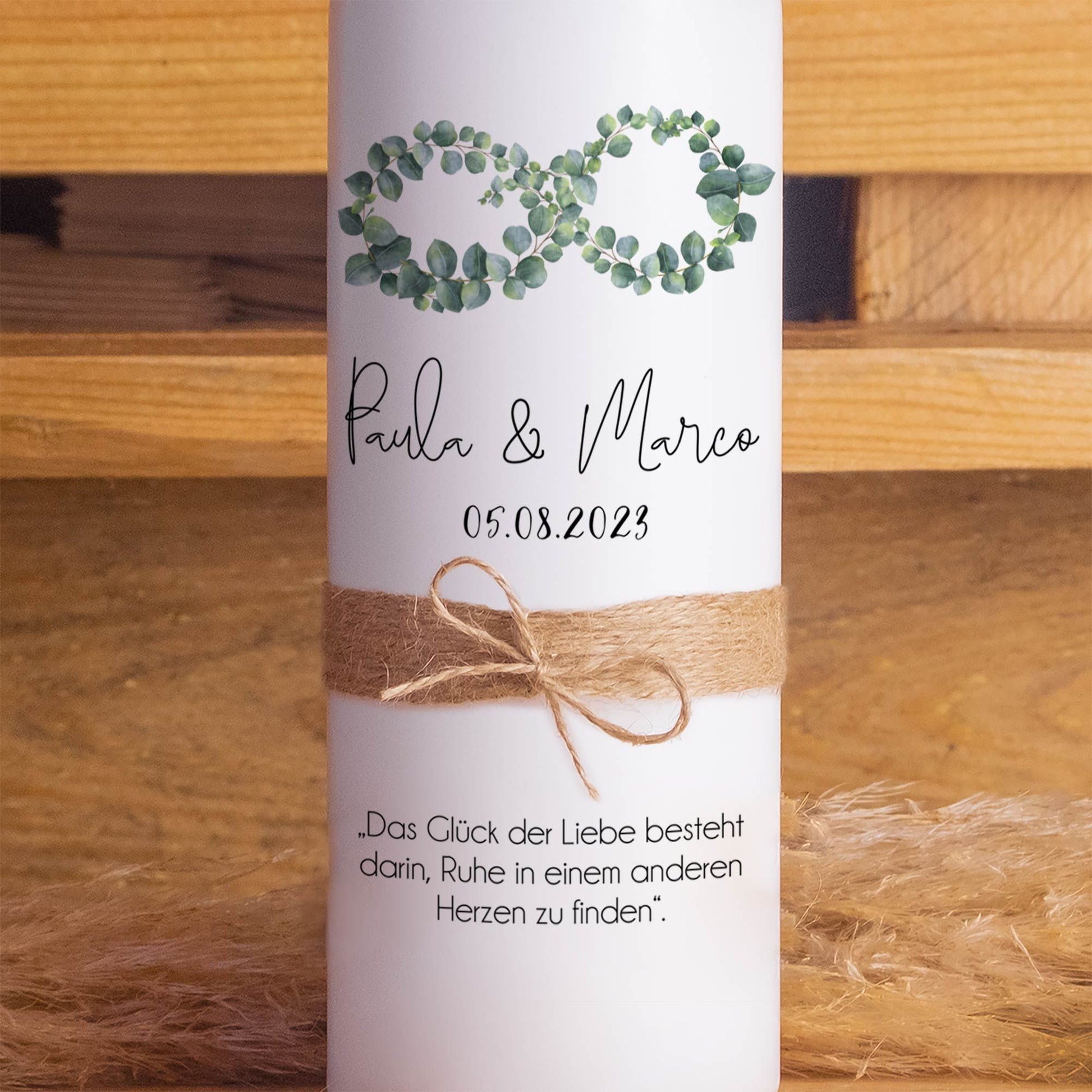 Hochzeitskerze | Unendlichkeit | 15 - 30 cm Höhe | Traukerze | Personalisierte Kerze