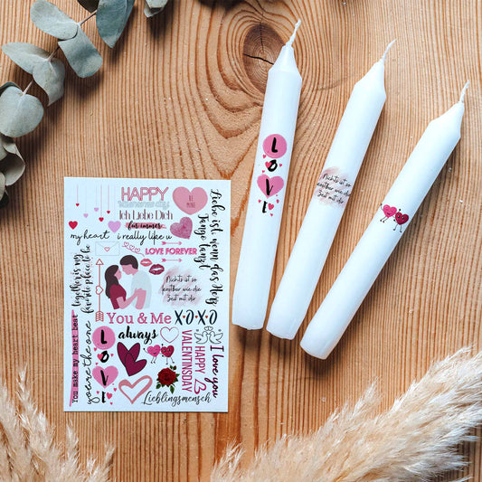 Kerzentattoo-Set Valentinstag