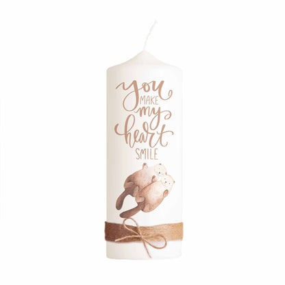 Romantische Valentinstagskerze mit Otter-Motiv | Liebevolles Geschenk für Partner & Jahrestag