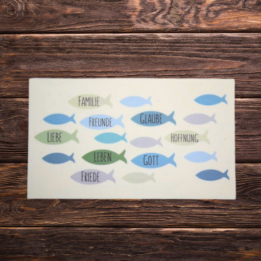 Wachsdekor Fische für Kerzen | Taufkerze & Hochzeitskerze gestalten | Haftet auf Wachs, Papier & Glas