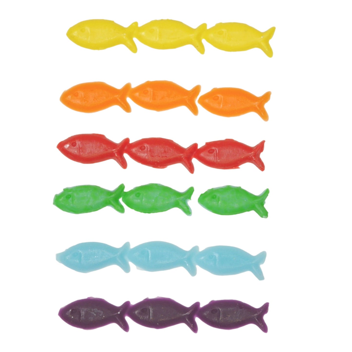Buntes Wachsdekor Fische 18er-Set
