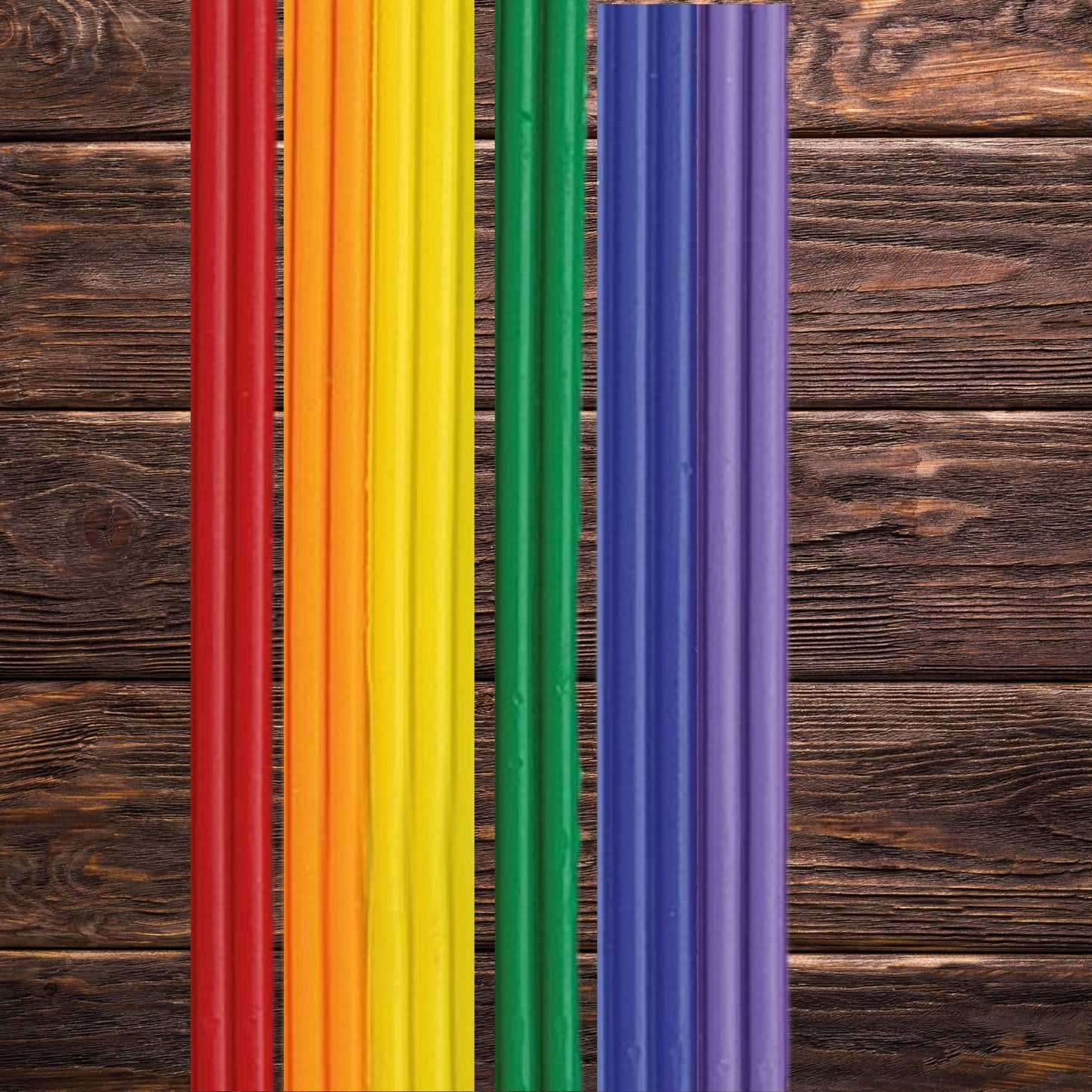 Bunte Wachsstreifen Regenbogen 6x2mm