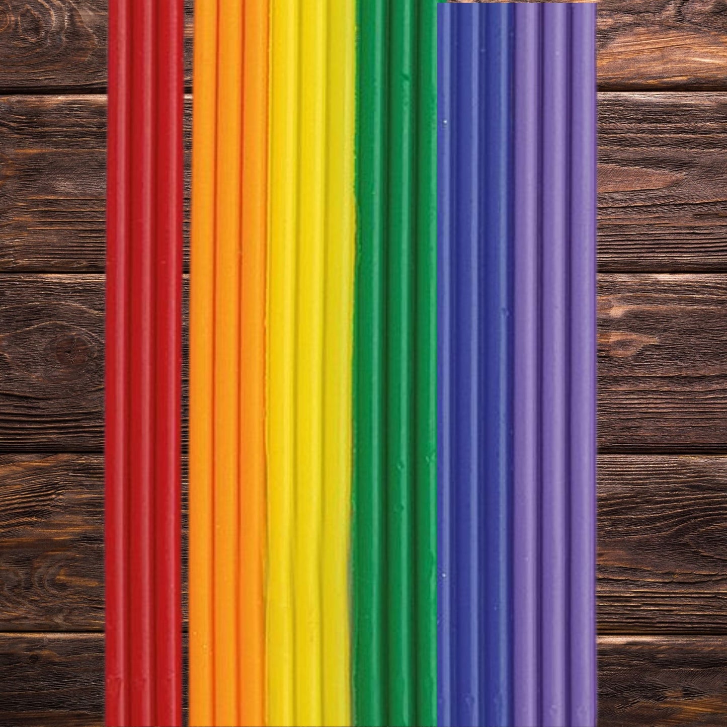 Bunte Wachsstreifen Regenbogen 6x3mm