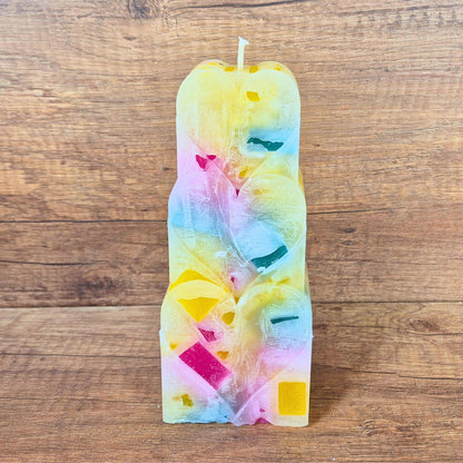 Wachswürfelkerze l Candy l Verschiedene Formen l Stumpenkerze Groß Bunt | Geschenk Geburtstag l Handarbeit l bunte Kerze l Dekoration