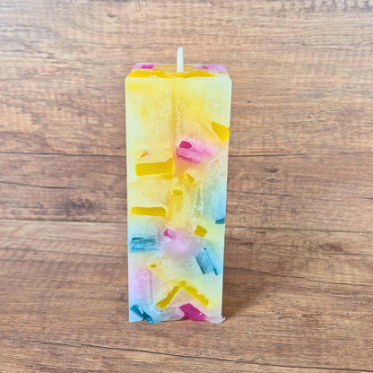 Wachswürfelkerze l Candy l Verschiedene Formen l Stumpenkerze Groß Bunt | Geschenk Geburtstag l Handarbeit l bunte Kerze l Dekoration