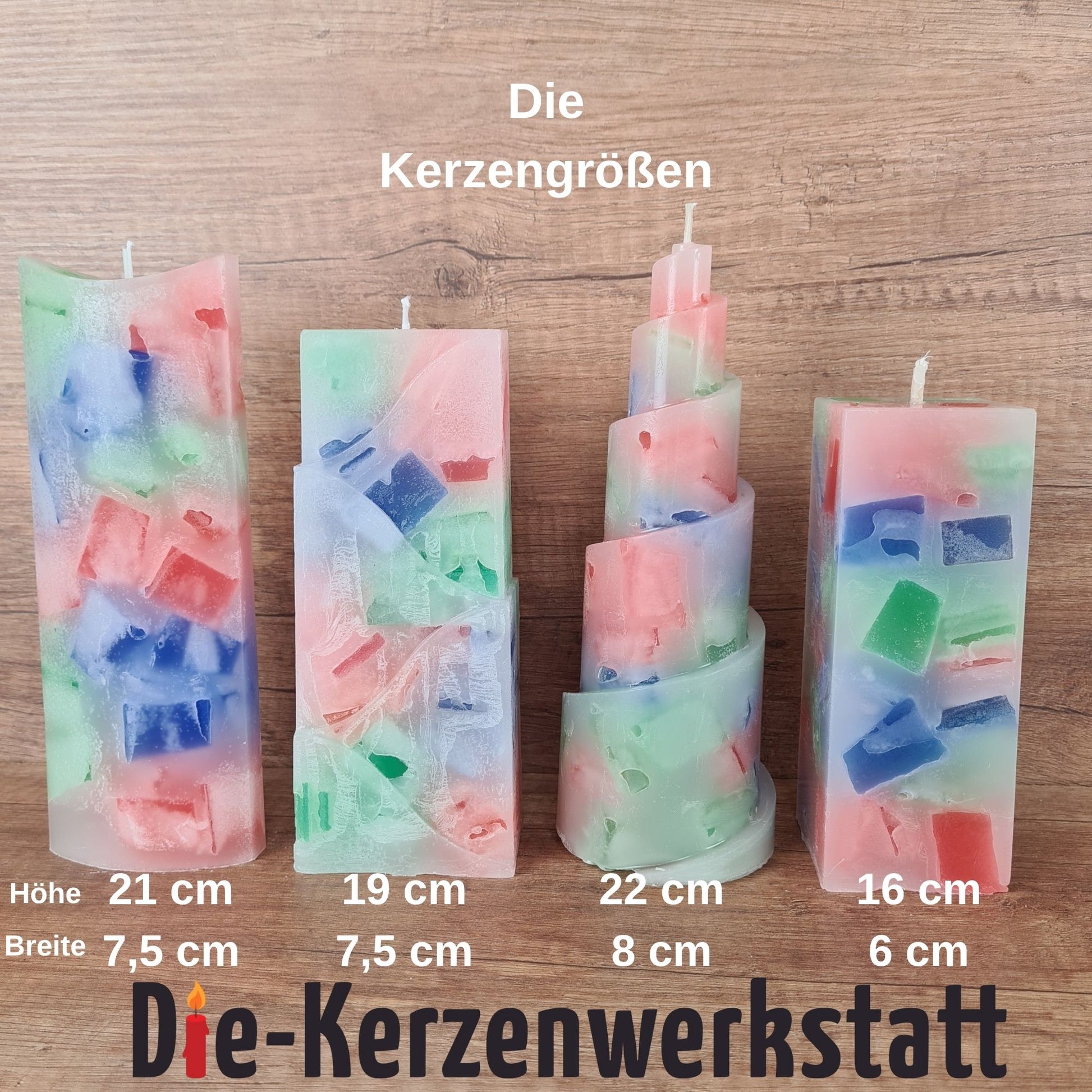 Wachswürfelkerze l Pastellzauber l Verschiedene Formen l Stumpenkerze Groß Bunt | Geschenk Geburtstag l Handarbeit l bunte Kerze l Dekoration